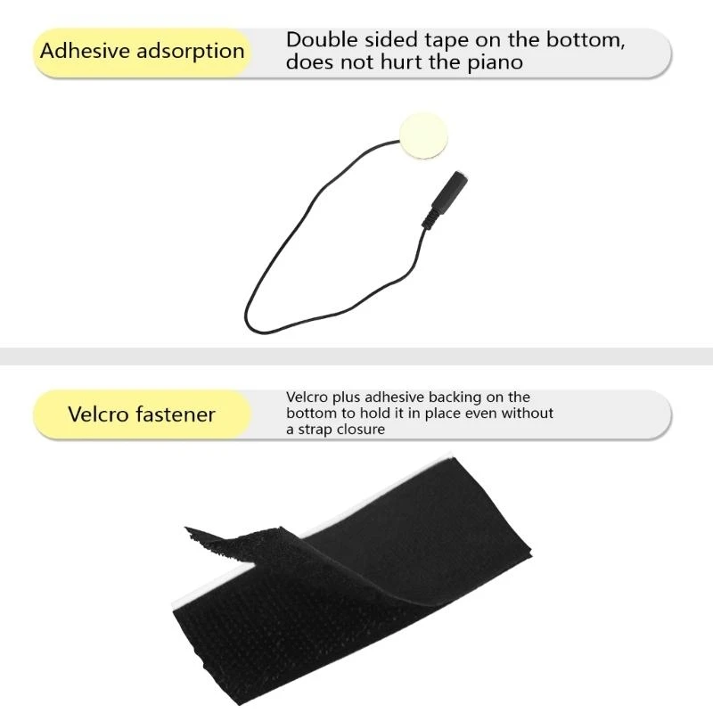 Guitar Passive Pickup Stable Contact Microphone Transducer Adhesive Piezo Pickup for Violins Ukuleles Banjos