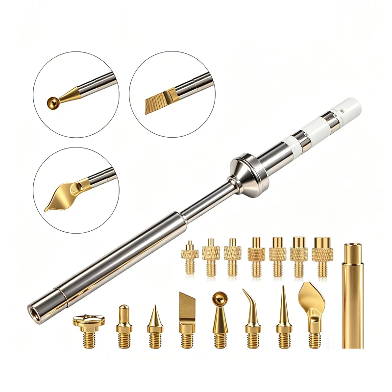 Brass Hot Melt Insert Nut TS100 TS101 PIne64 PInecil V1 V2 Soldering Iron Tip M2-M8 Internal Thread Head for Electronic Repair