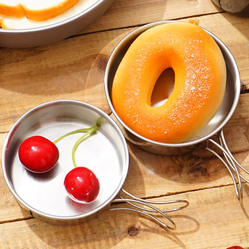 

1Set Stainless Steel Foldable Camping Bowls Portable Outdoor Tableware Durable Mini Bowl Set for Hiking Travel