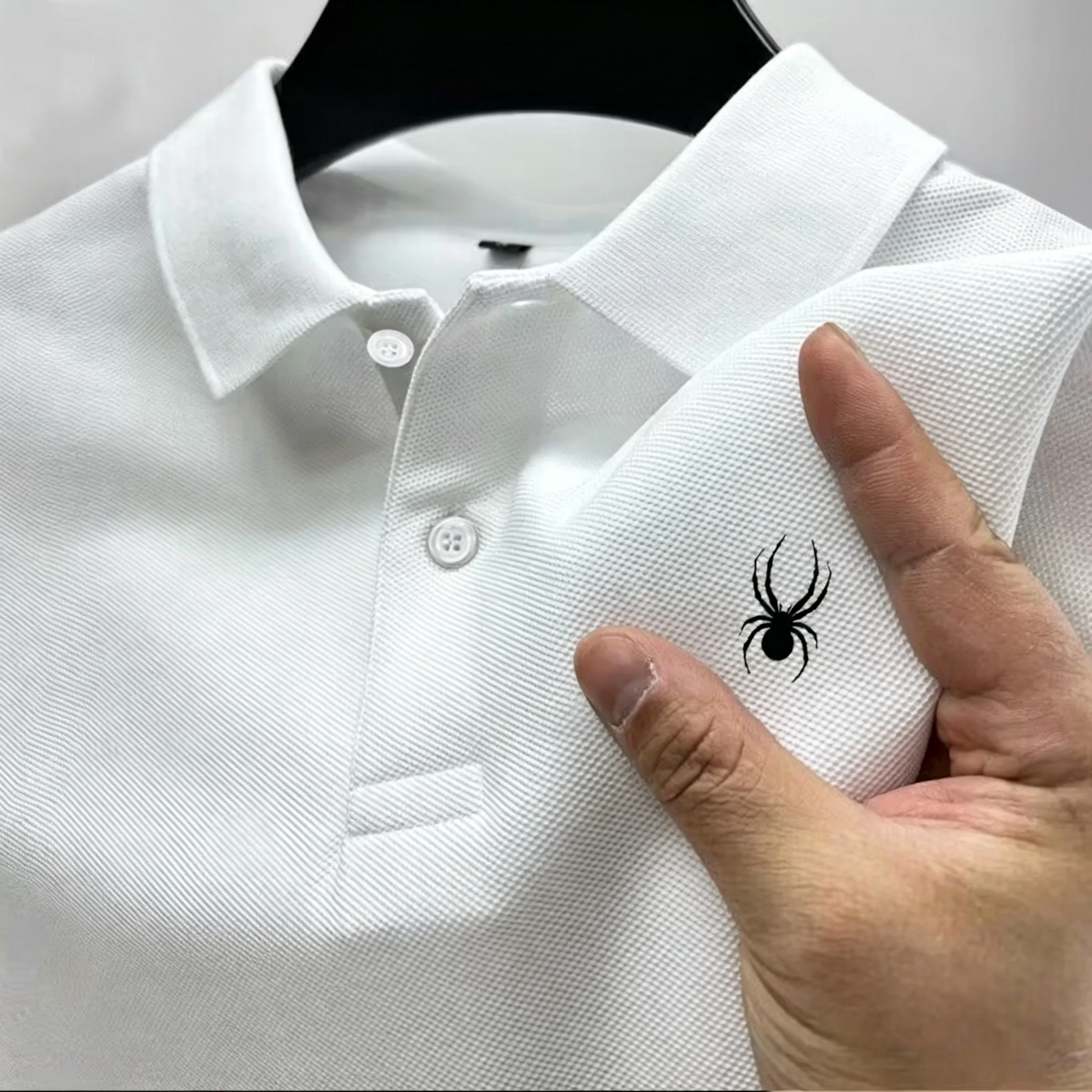 Men Polo Shirt Chest Spider Em - Mens Fashion Urban review and price