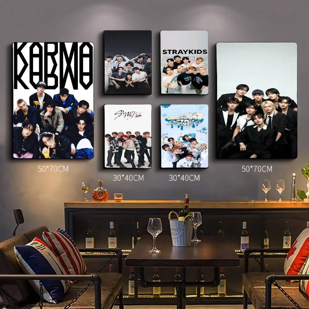 Kpop Stray Kids Anime Posters Sticky Waterproof Paper Sticker Coffee House Bar Kawaii Room Decor