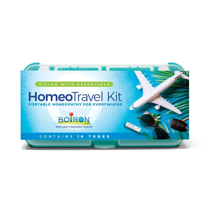 Kit di pronto soccorso da viaggio Homeotravel con custodia imbottita per medicinali omopatici 16 tubi
