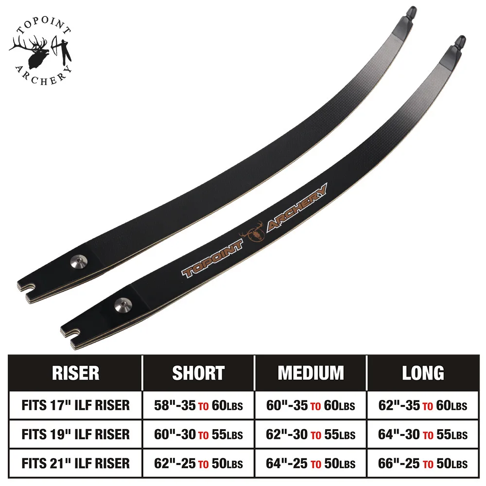 1Prs 3K Carbon Bamboo bow limbs 60/62/64inch 30-55lbs used for Slither 19inch ILF Riser Archery Hunting Shooting accessory