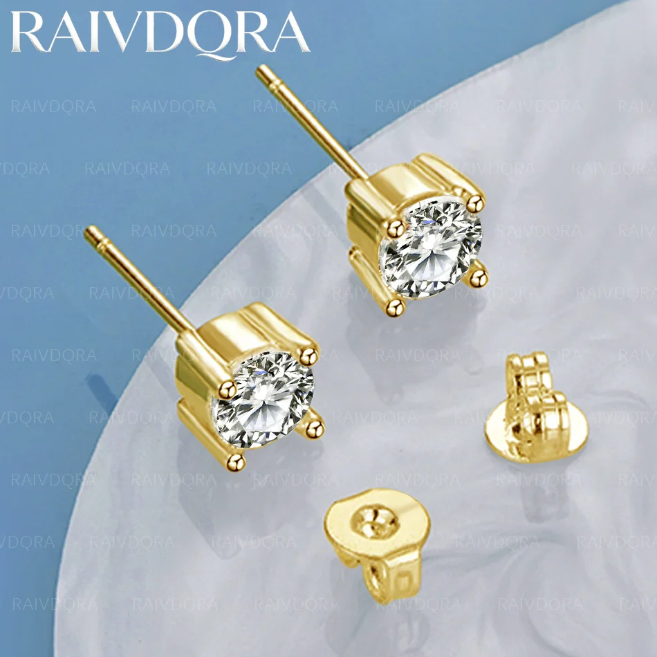 

18K Gold Plated Zircon Block Earrings Stud Earrings For Women Fashion Jewelry Charm Grace Noble Wedding Accessories