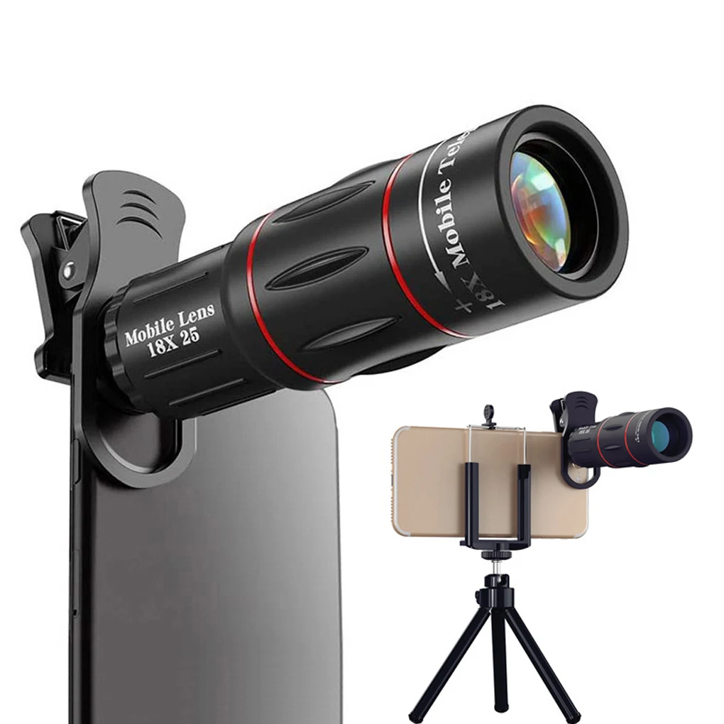 Universal 18x Telescope Camera Monocular Zoom HD Optical Cell Phone Lens Observing Survey 18X telephoto lens for Smartphone