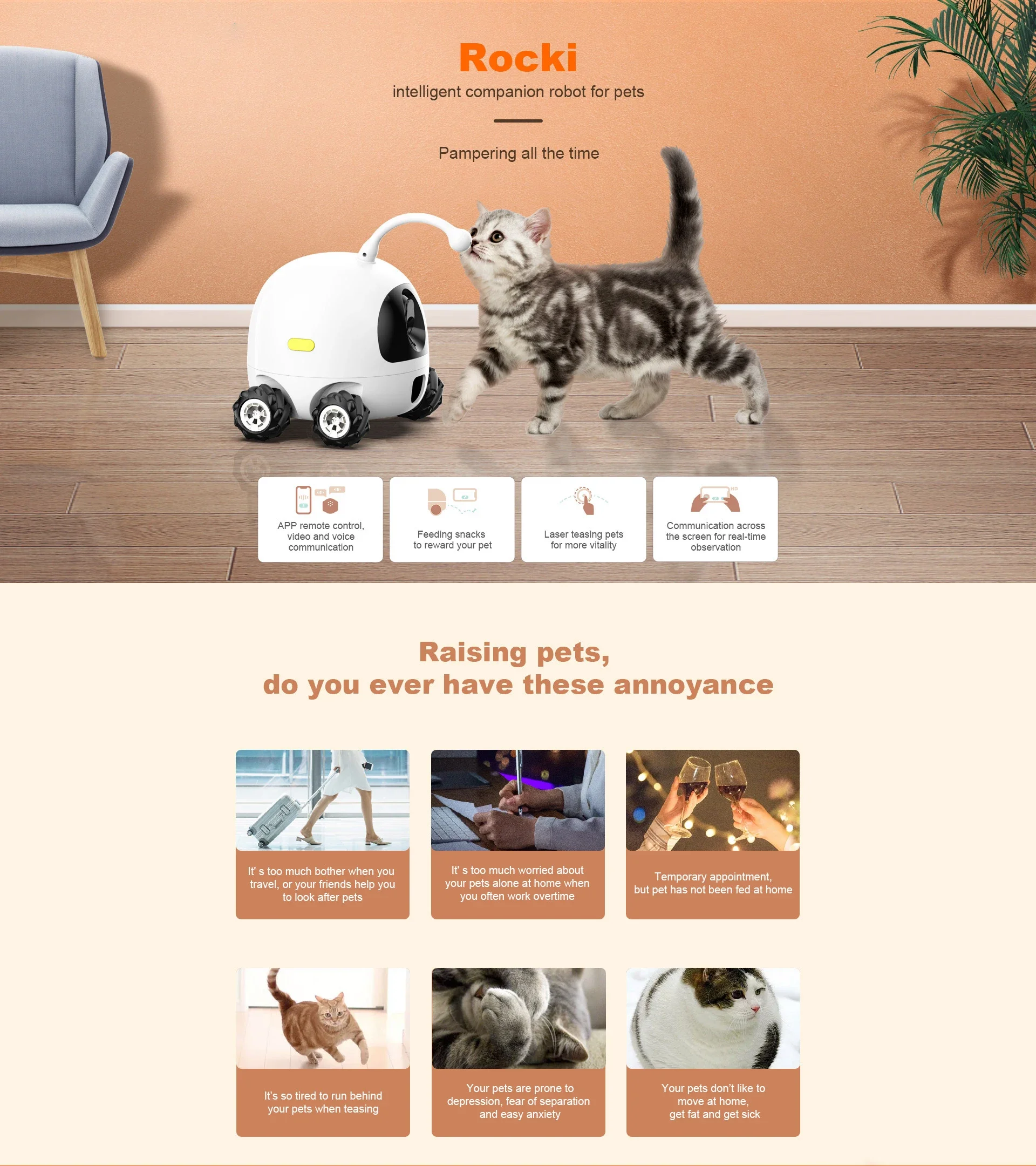 Pet Toys Webcam Full HD 1080P smart robott robot  with dog camera treat Cat toy Intelligent companion