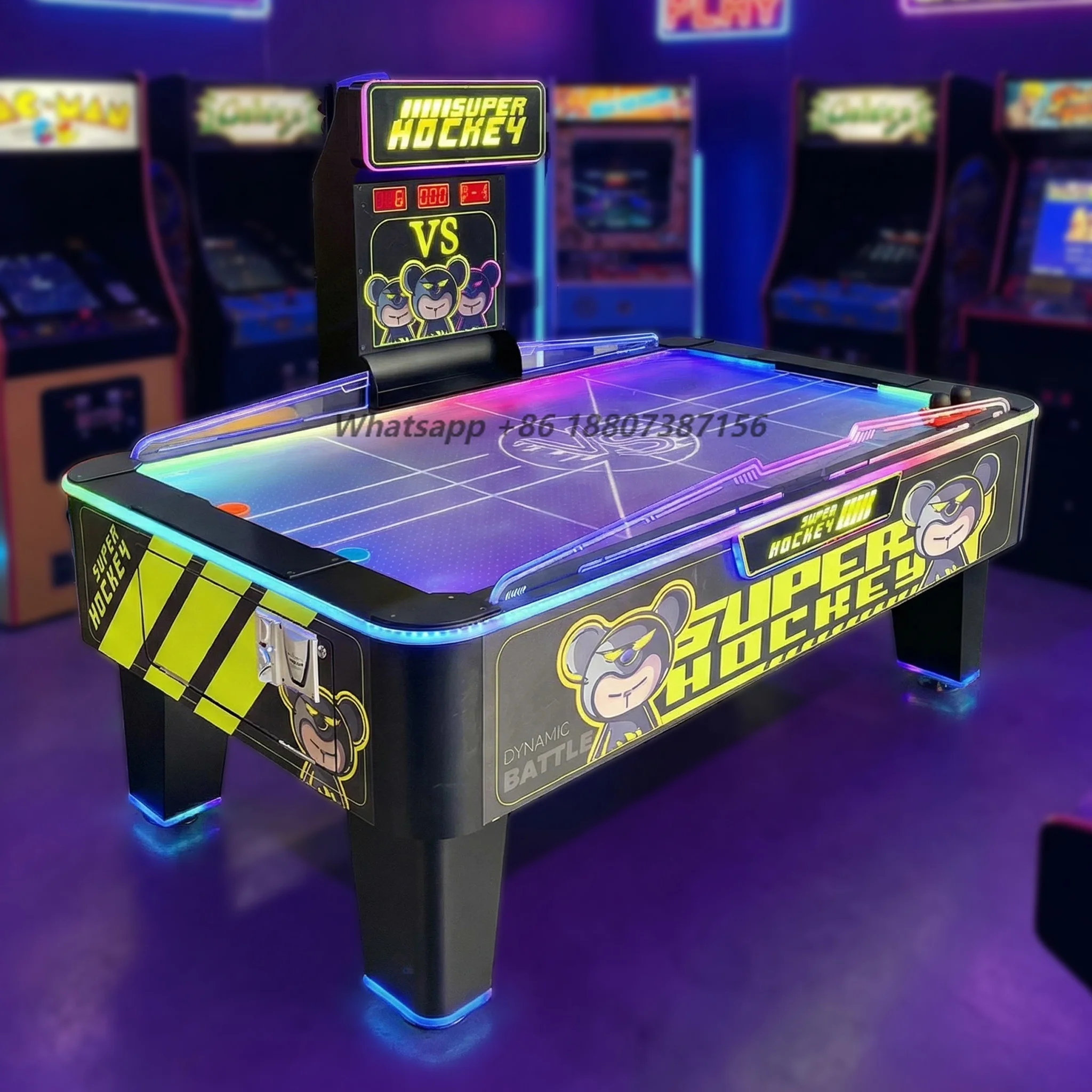 Hot Selling Coin Operated Arcade Game Air Hockey Table with Hardware Wood & Metal Customizable Options 1 Year Warranty 2-Player