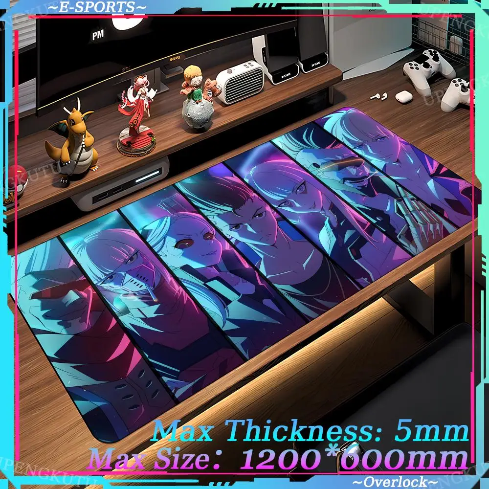 Mouse pad C_cyberpunks_Edgerunners Anime Oversized Game accessories Gaming Mouse art Desk mats 1200X600X5MM