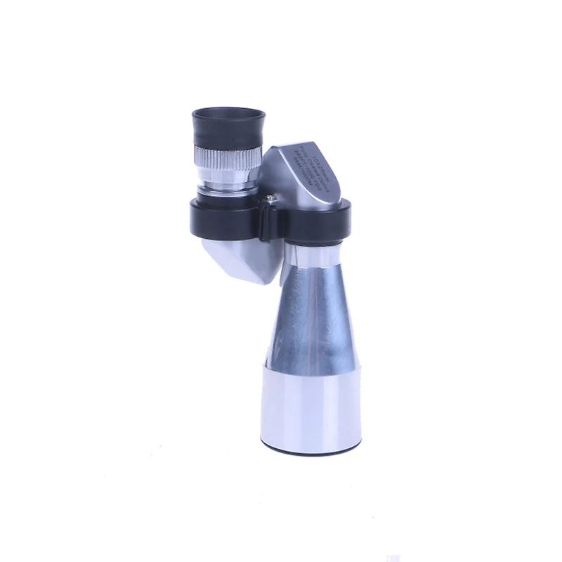 Portable 12x32 Mini Monocular Telescope Silver High Definition Corner Shape Metal Optical Monoculars for Outdoor Camping Travel