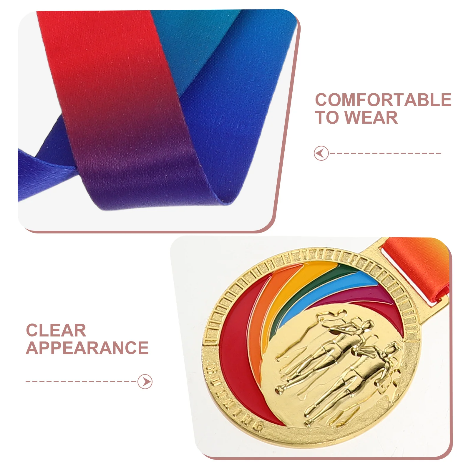 2 قطعة ميداليات رياضية سبائك الزنك جائزة الجري ميدالية للمنافسة في الهواء الطلق المسار الأحداث الإنجاز تذكارية مع