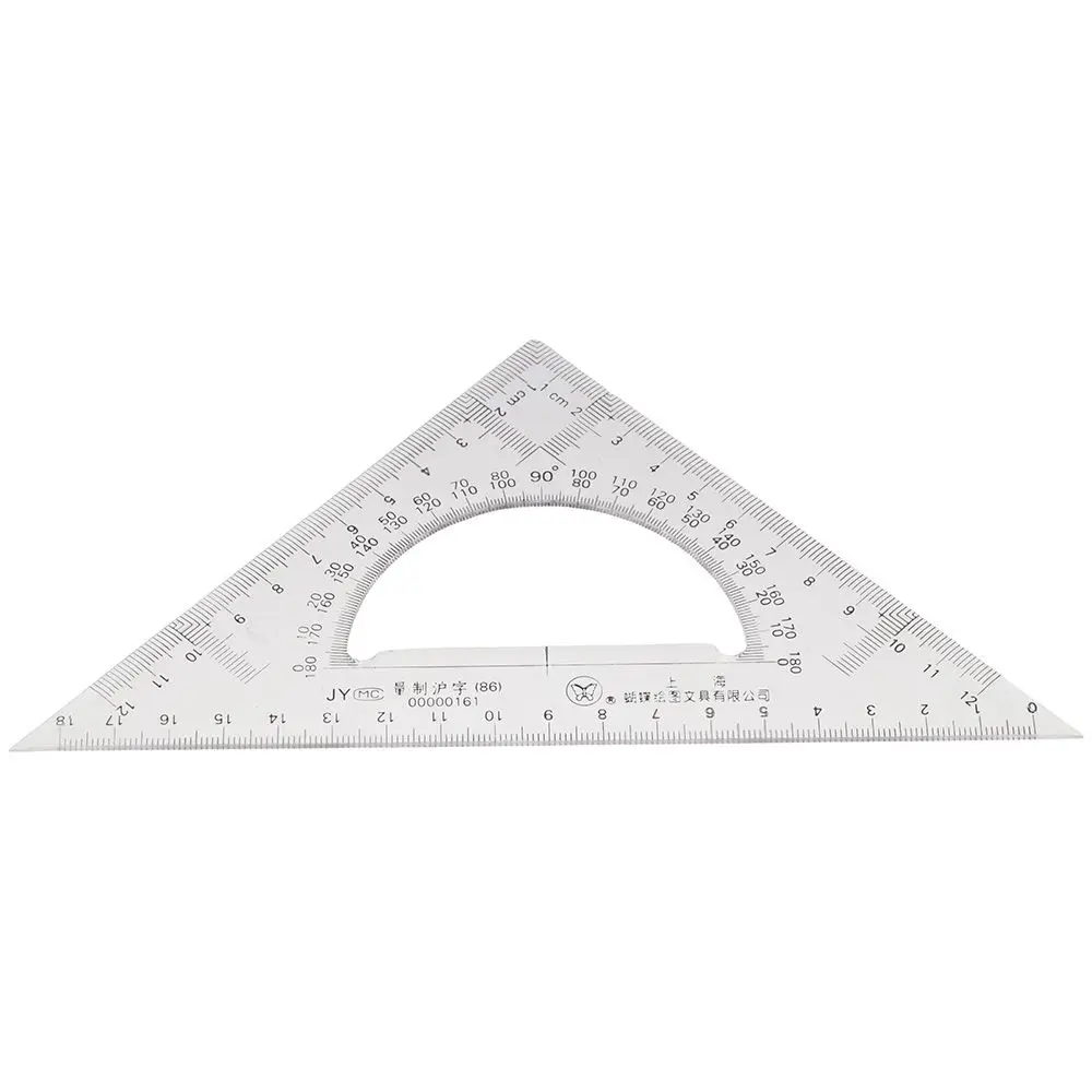 2 Pack Drawing Acrylic Plastic Ruler 30/60 Degree 45/90 Degree Measuring Tool Transparent Ruler Office