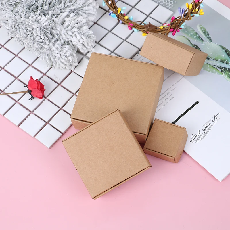 10pcs Brown Kraft Paper Aircraft Gift Boxes Blank Handmade Soap Packing Box