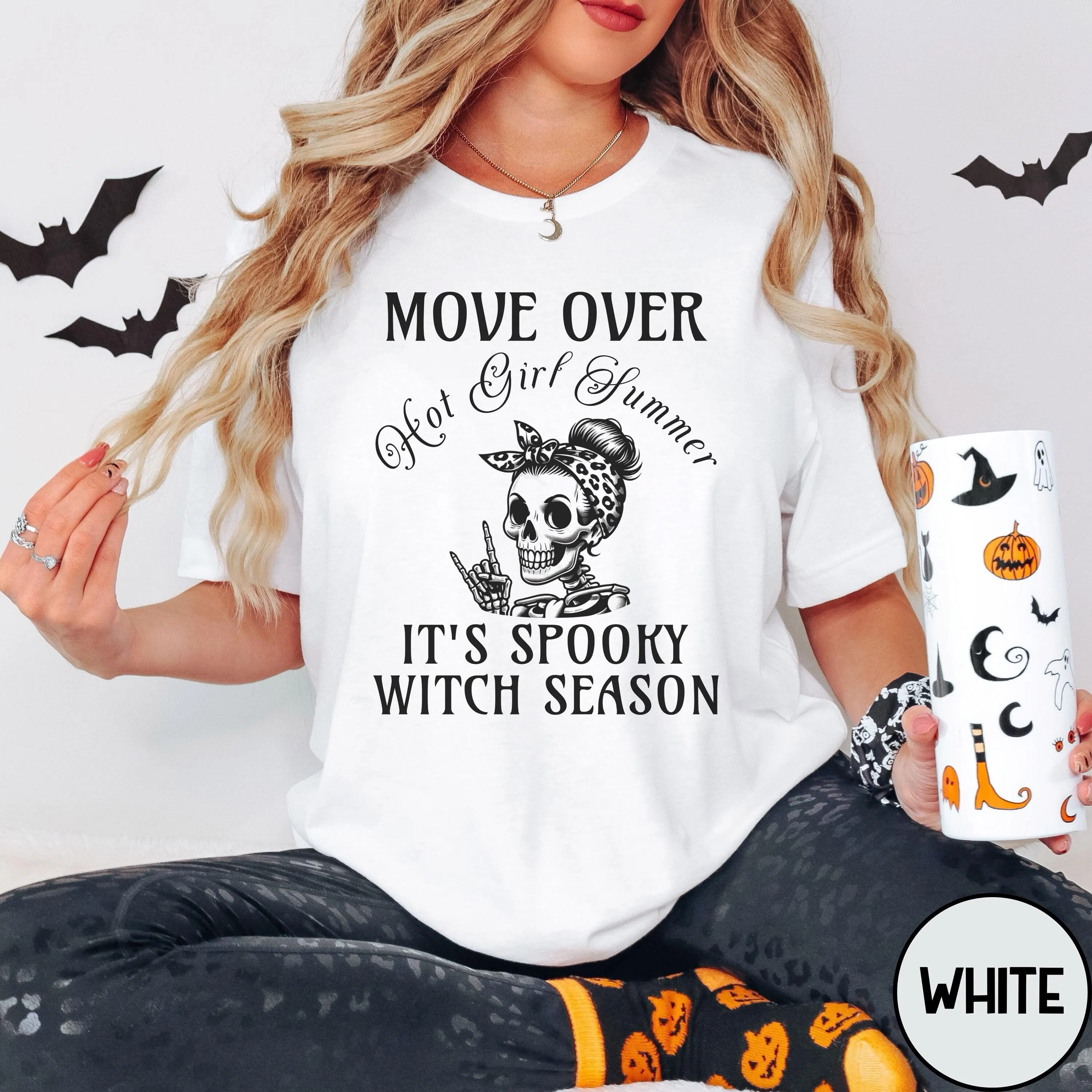 

Женская футболка Spooky Mama со скелетом для мамы на Хэллоуин, женская футболка для перемещения горячей девушки, летняя ведьма