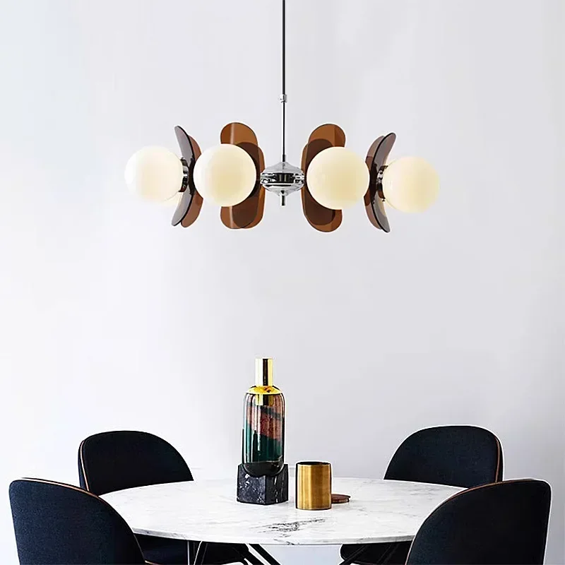 Modern Innovation Autumn Fruit Shaped Glass Ball LED Pendant Used for Restaurant Coffee Shop Living Room Designer Home Design