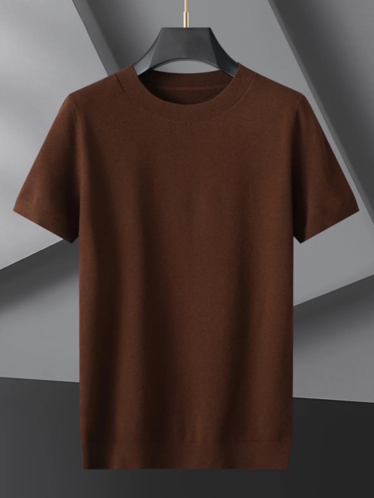 

Fall Winter Large Size Men's Thin ort Sve Knitted Wool Sweater round Ne Elastic f Sve Knitwear Casual Faion Top