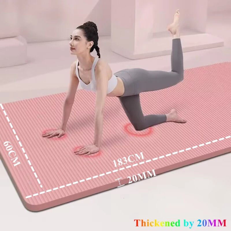 Gymnastiekmat Fitnessapparatuur 20MM 183×60cmDikke yogamatten Antislip Sport Fitnessmat Deken voor oefening Yoga en Pilates