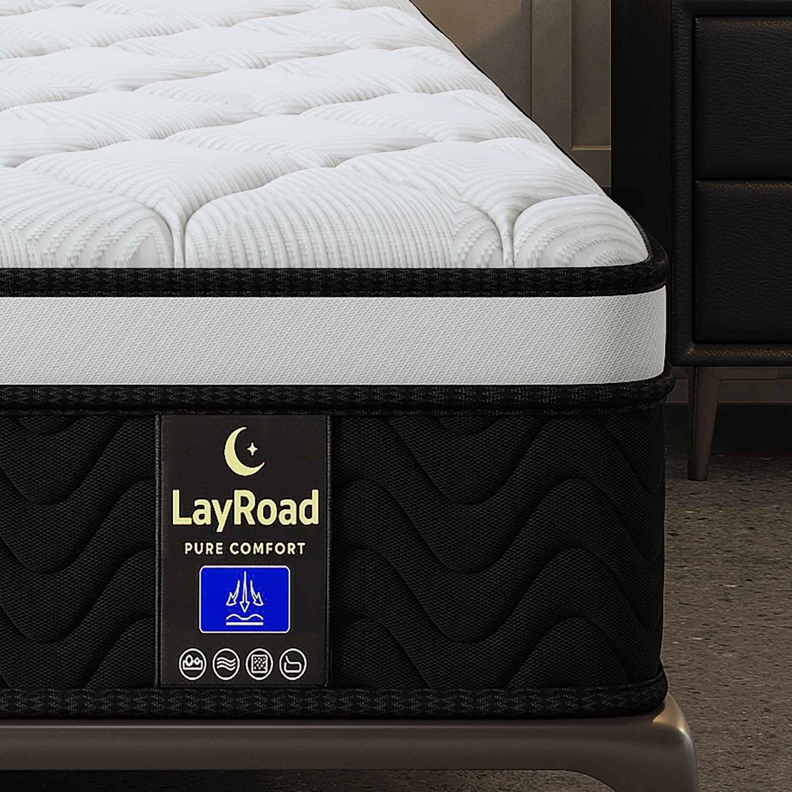 LayRoad 12/14Inch Memory Foam Spring Mattress Single/Double/Queen/King Sizes Boxed Mattress Medium Firmness Pressure Relief