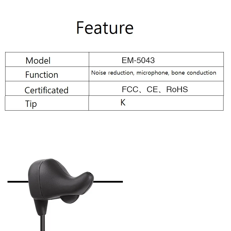 Cuffie con microfono auricolare a conduzione ossea K-head Cuffie con vibrazione ossea a conduzione ossea per walkie-talkie Kenwood Baofeng