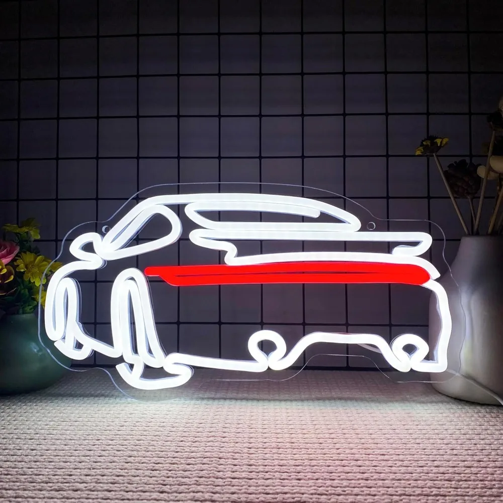 

Sports Car Neon Light USB Powered Dimmable LED Decorative Light Sign for Wall Room Garage Party Birthday Gift Bar Decoration