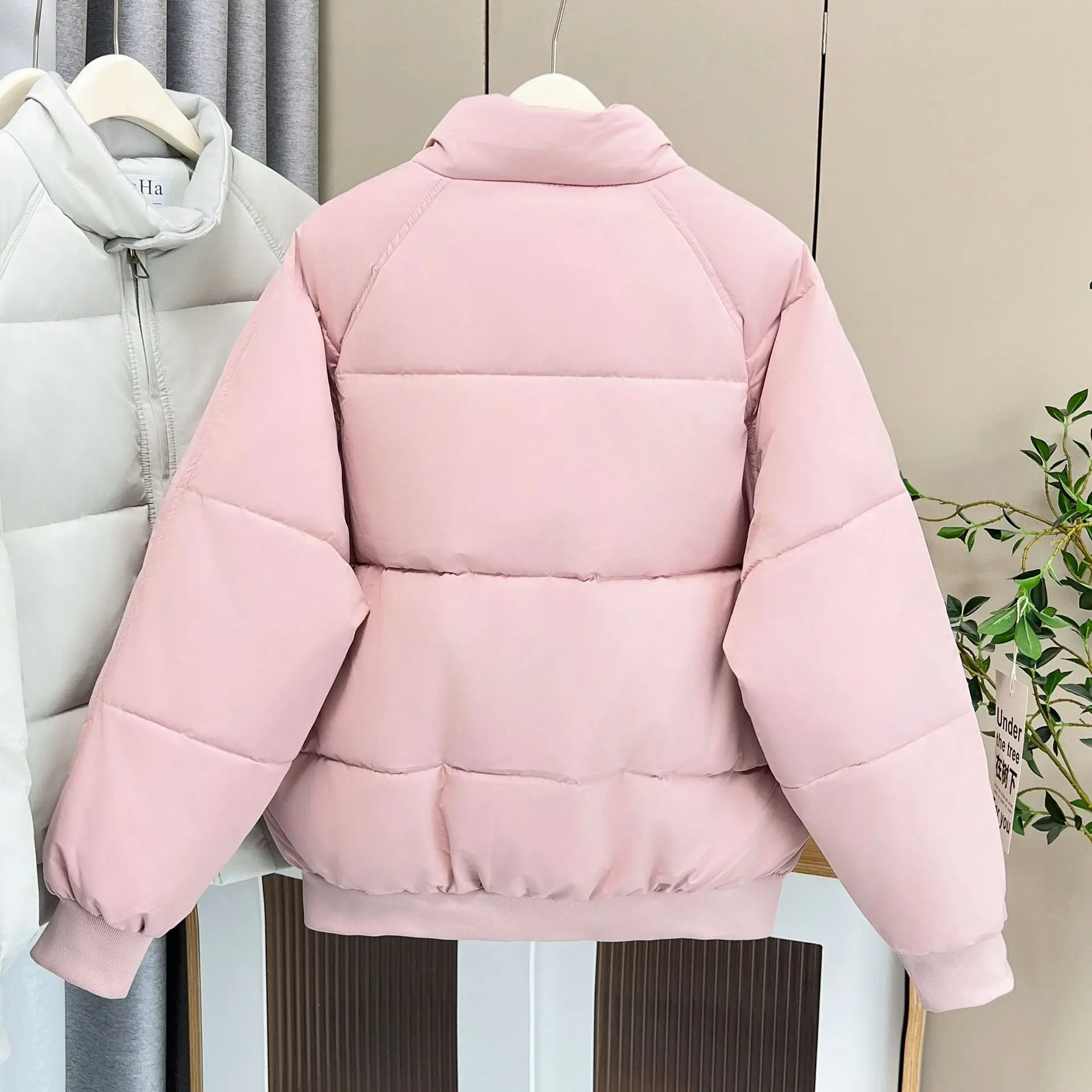 XL XXL Women Parka Winter New Loose Minimalistic Labeling Fashion Stand Collar Thick Warm cotton-padded Jacket 353