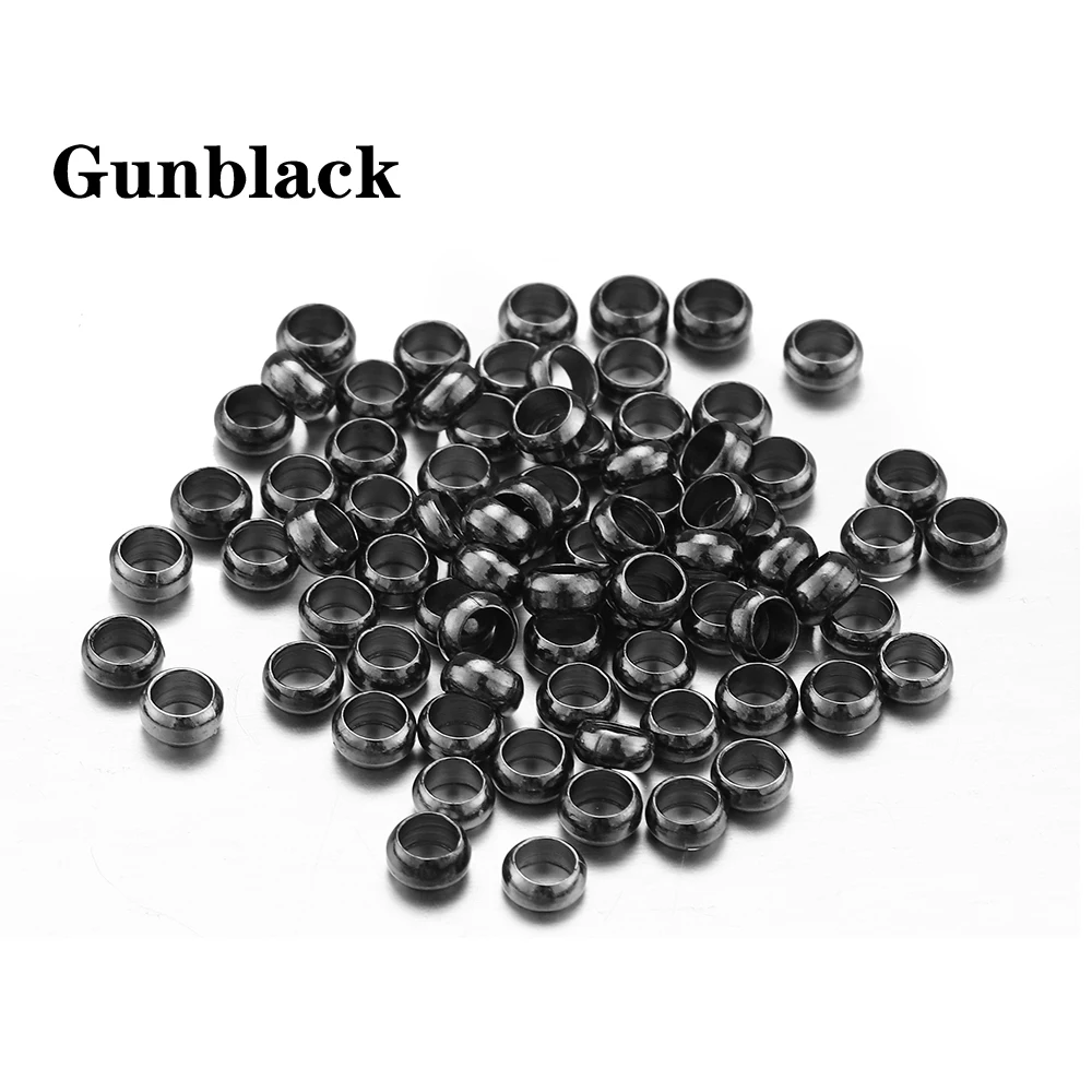 500pcs Fastener Crimp Beads End Beads Metal Ball Stopper Spacer Bead Crimp Beads for Jewelry Making Findings DIY Wholesale