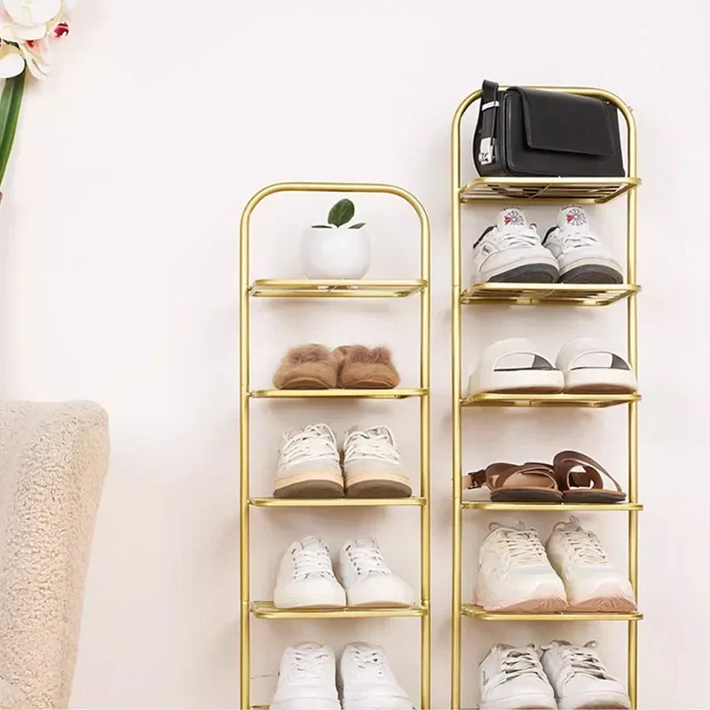 Modern Stackable Metal Shoe Display Rack, Vertical Narrow Organizer, Entrance Hall, Shoemakers Móveis
