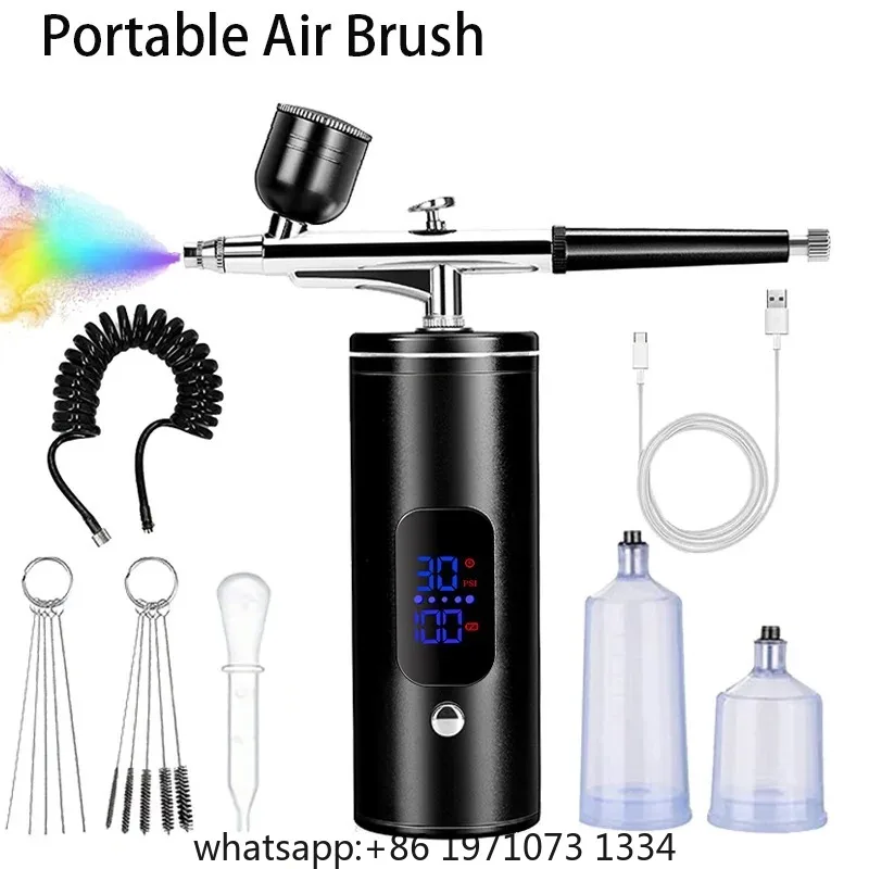Airbrush with Compressor Portable Airbrush Painting Mini Spray Gun for Painting Paint Crafts Airbrush Compressor Paint Spray Gun