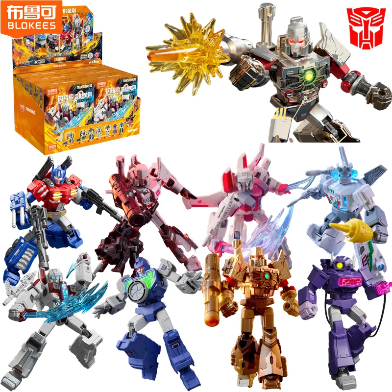 LED BLOKEES Transformers Optimus Prime Megatron Wheeljack Starscream Shockwave Viewfinder Action Figures Anime Model Toys Gifts
