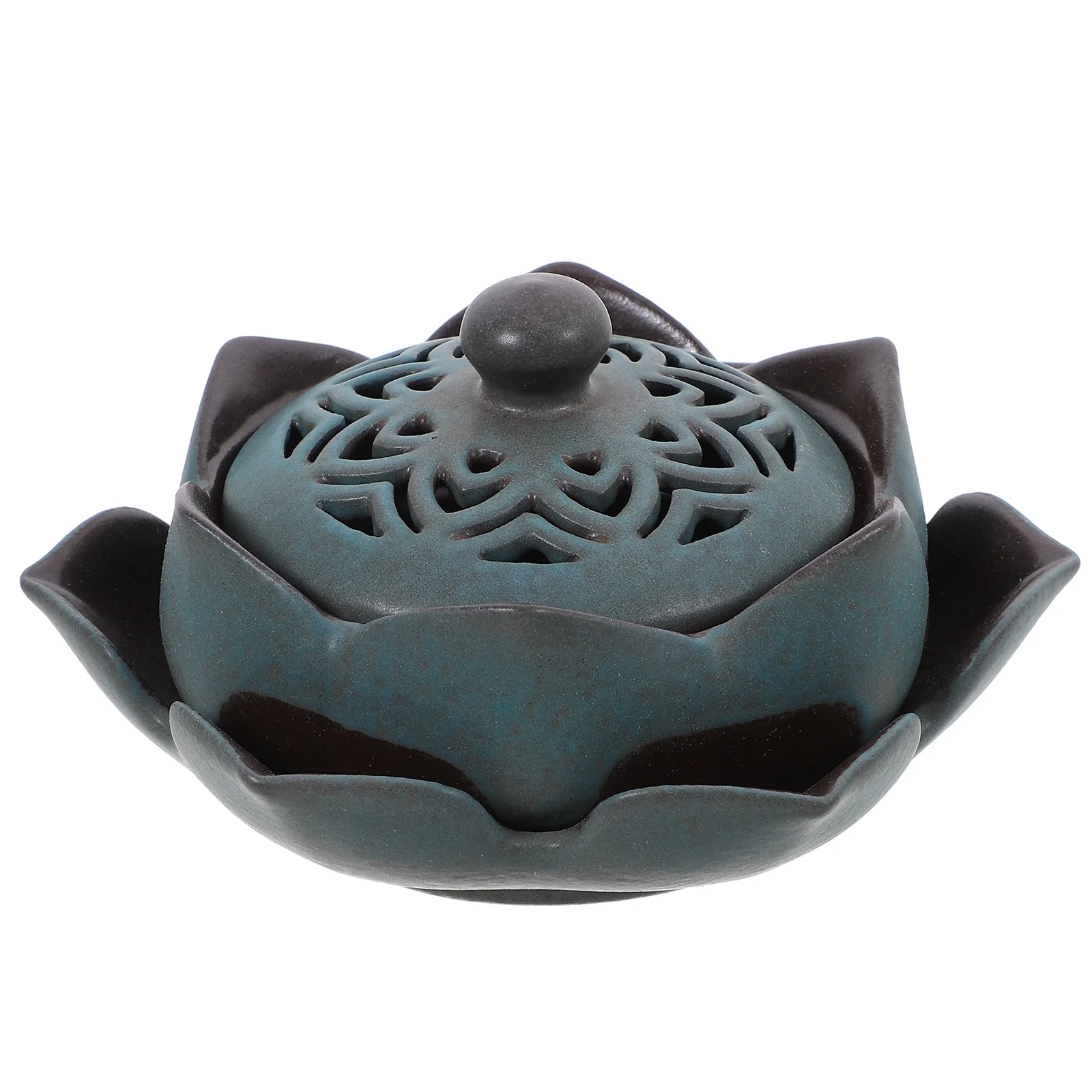 

1Pcs Lotus Incense Censer Ceramic Aromatherapy Holder Cone Stick Coil Incense Home Decoration Retro Censer Holder