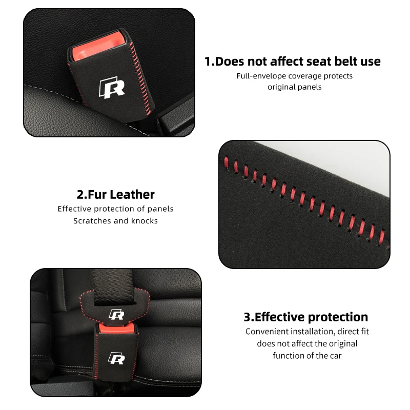 Car Accessories Seat Belt Buckle Anti-scratch Protector Cover For VW Scirocco GTI Polo Golf Passat Tiguan Jetta T-ROC Touareg To