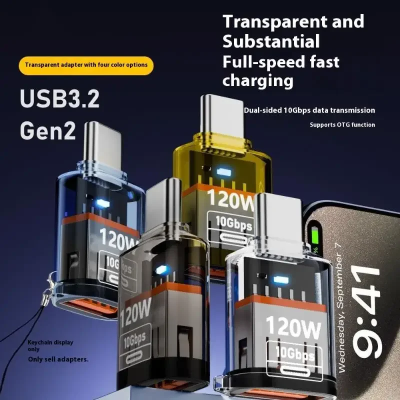 USB 3.2 To Type C Adapter OTG Fast Charging 120W 10GB High Speed Data Audio Transfer For PC Tablet Phone USB C Converter