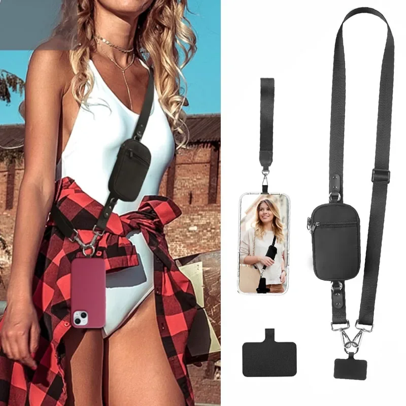 

Нейлоновый ремешок для телефона, ремешок с зажимом и Go для телефона со съемным регулируемым ремешком для мобильного телефона, поводок на запястье, сумка через плечо