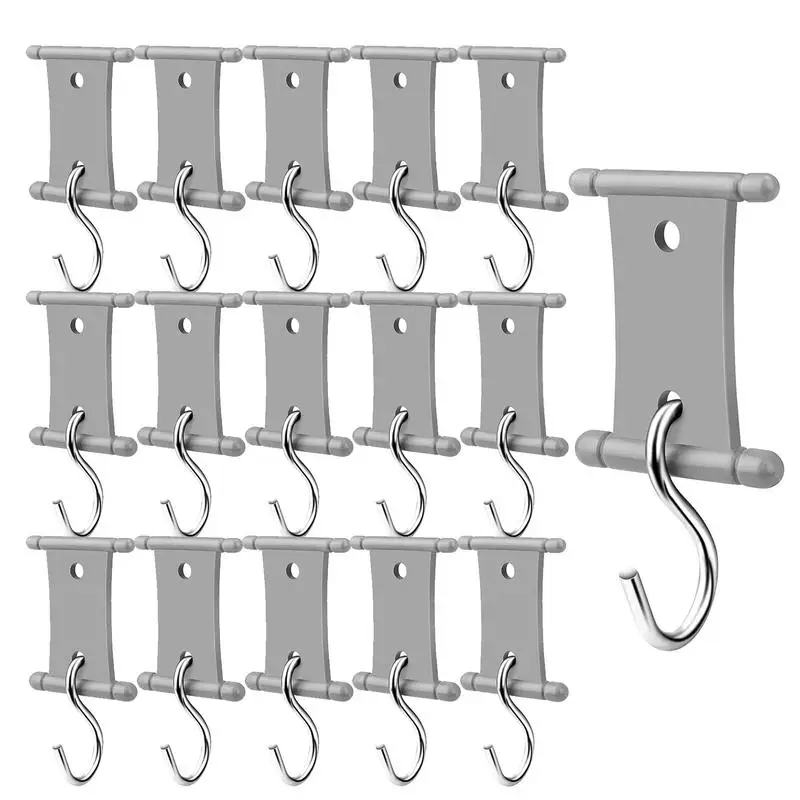 

RV Awning Light Clips Metal Awning Hooks Set Clips 16pcs Awning Hanger S Hooks Heavy Duty Camping Light Support Hanger For RV