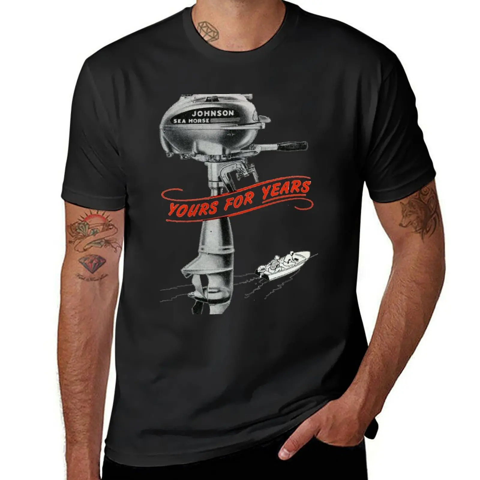 

The 1950s Favoured Outboard. Johnson Sea Horse T-Shirt T-shirts oversize graphic t shirts baggy shirts luxury clothes men