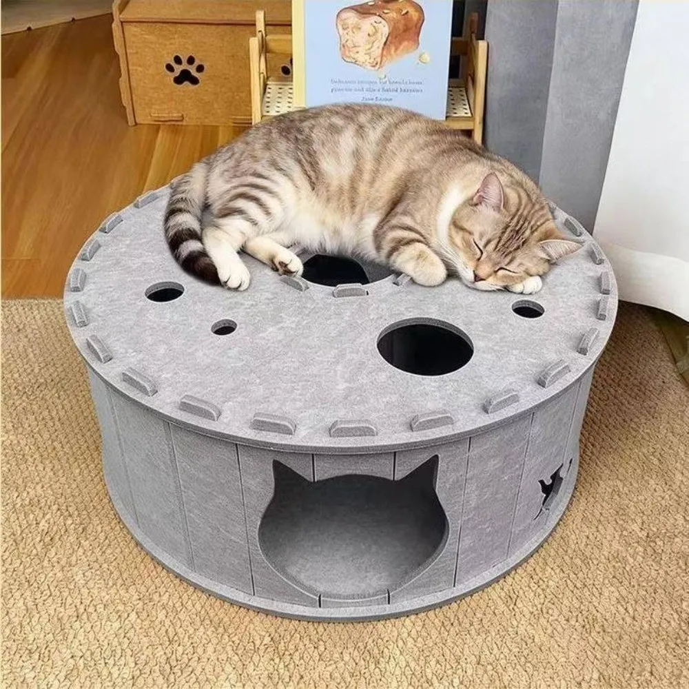 wear-resistant-cat-tunnel-house-breathable-removable-cat-hiding-nest-half-closed-multi-hole-felt-cat-toy-tunnel-for-cats-kittens