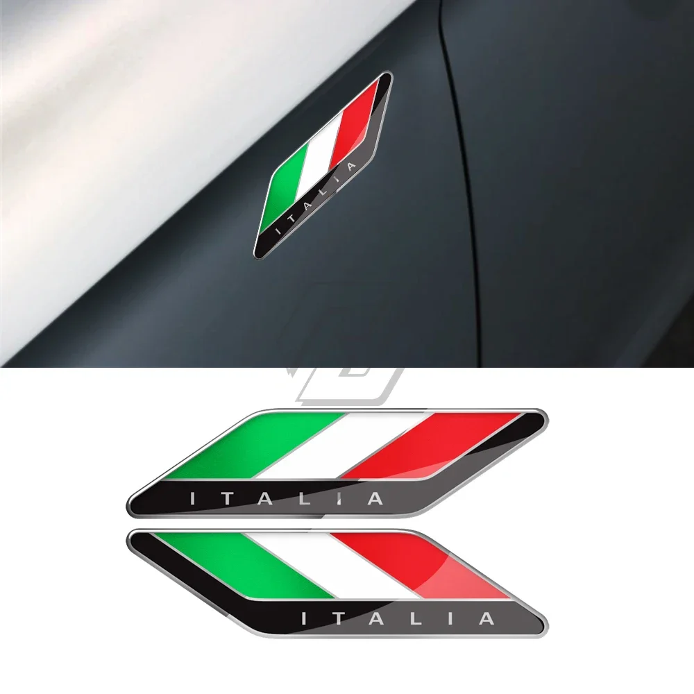 For Aprilia Ducati Suzuki Yamaha Honda Kawasaki for Car Decals 3D Italy Flag Sticker Italia Decals