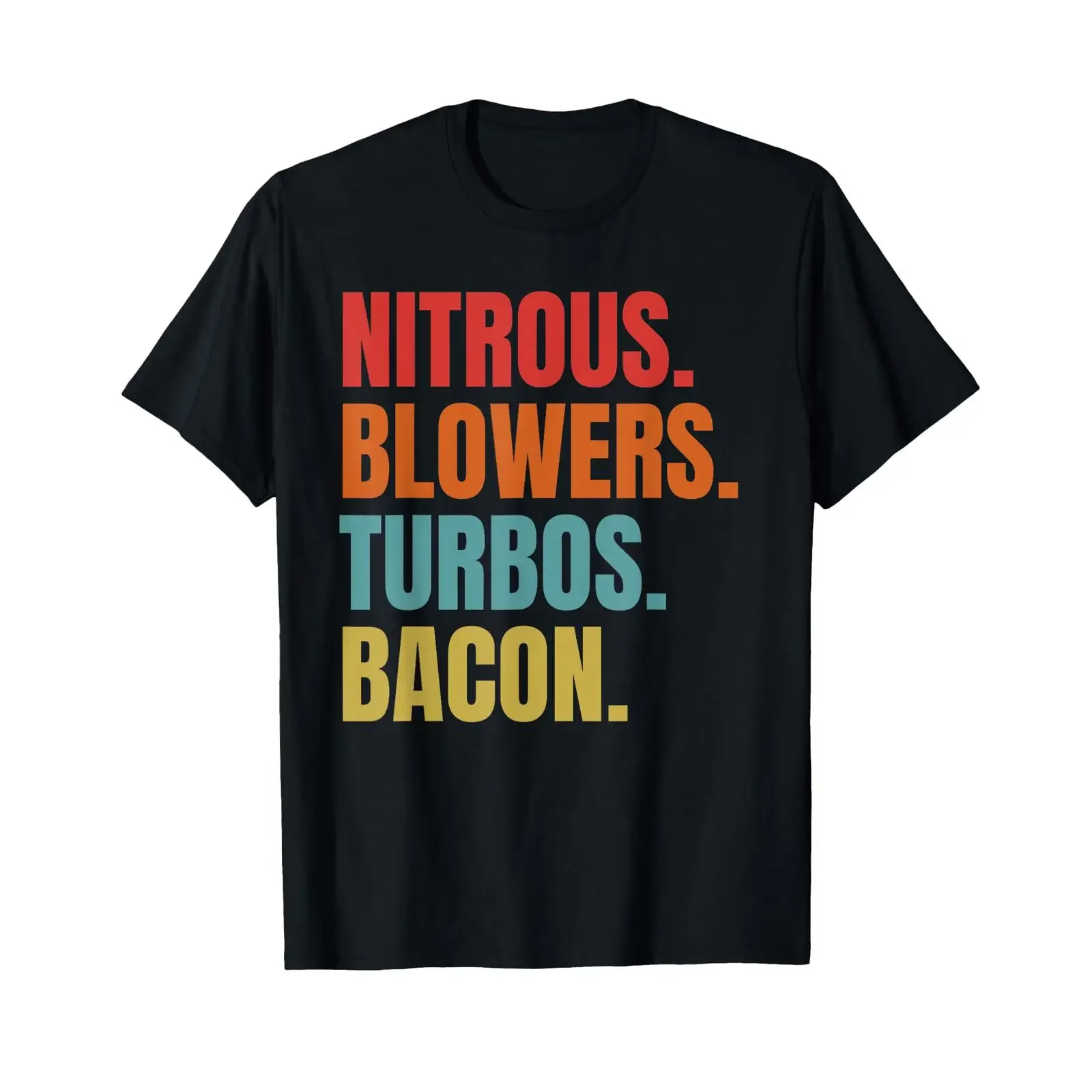 Nitrous Blowers Turbos Bacon Funny Racing Turbo T Shirt vintage Washed designer clothes Soft Casual streetwear Breathable