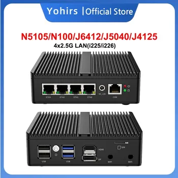 Firewall Mini Router 12th Gen In-tel N100 2.5g 4x I226-v Lan Ddr5 COM Mini Pc industriale senza ventola J5040 J6412 sistema Barebone
