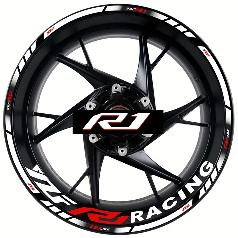 

For Yamaha R1 Wheel Sticker Rim Stickers Yzf r1 Logo Set 17 Inch Inner And Outer Wheel Hub Deca