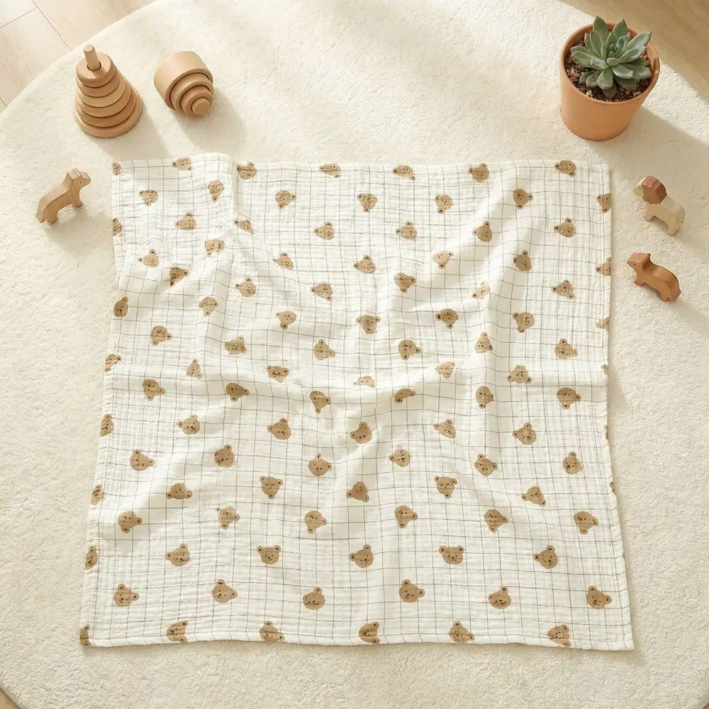 Stroller Cover Cotton Baby Blanket Gauze Soft Muslin Swaddle Toddler Sleep Cartoon Bath Towel Girls