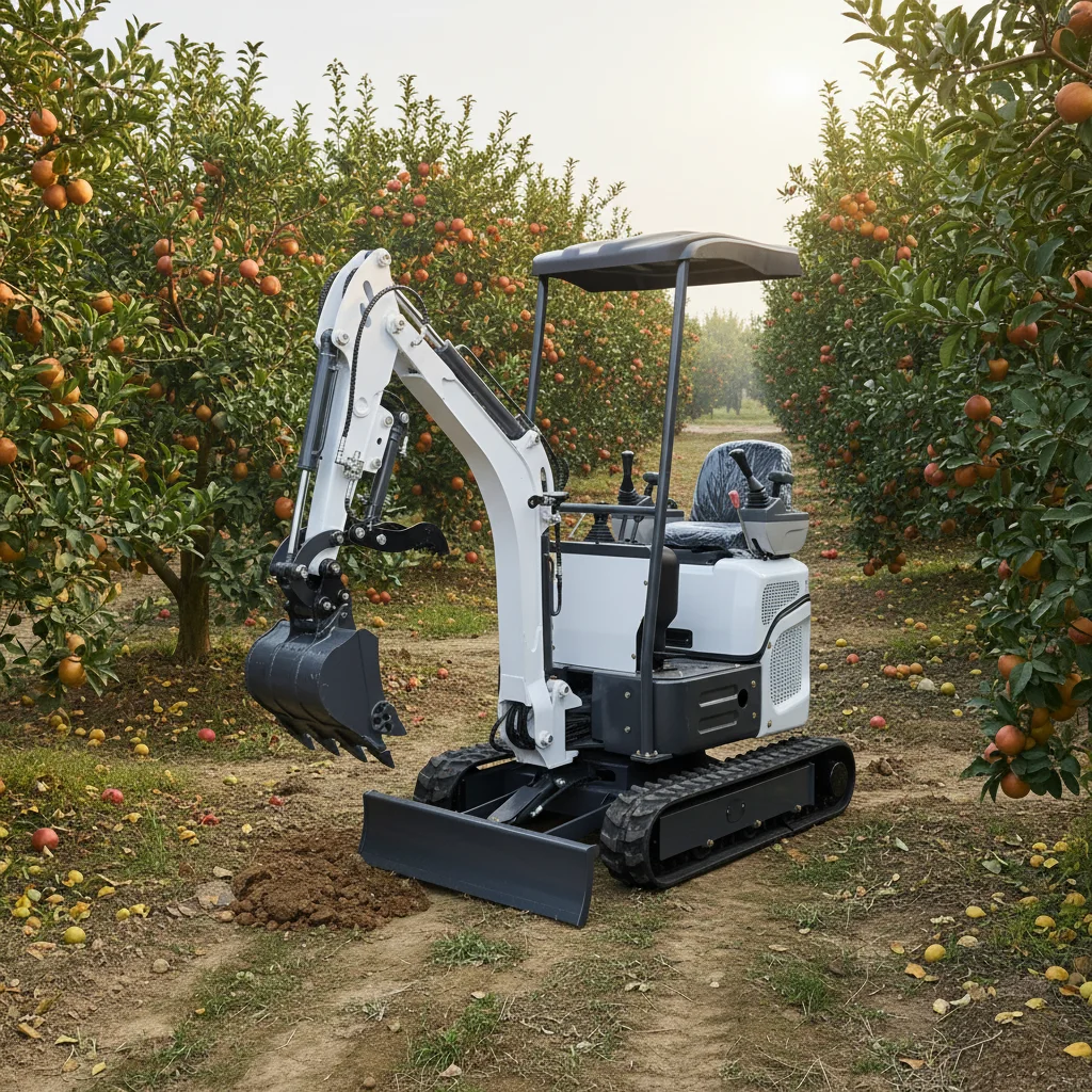 

Мини-гидравлический гусеничный экскаватор 1,2 тонны с поворотом на 360 градусов, маленький экскаватор для садовых работ