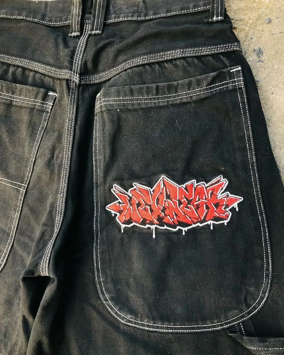 Harajuku Y2k Wexwear Jeansy Haftowane Szorty Gimnastyczne Koszykarskie Męskie Szorty Denimowe do Skateboardingu 2025 Luźne Graficzne Streetwear z Napisami