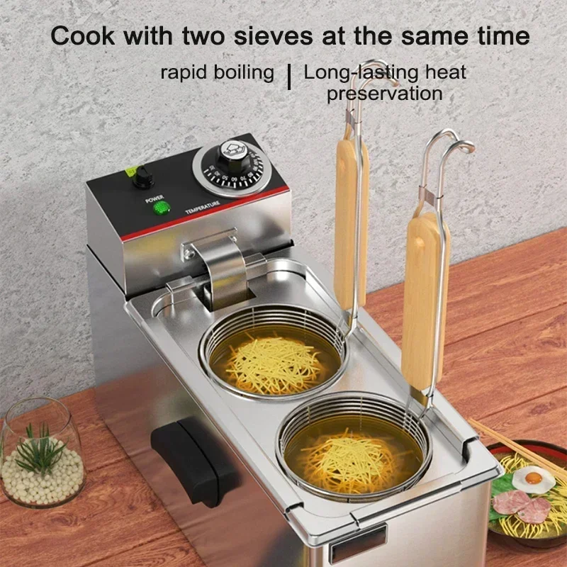 

Electric boiling noodle stove commercial stainless steel double-ended noodle cooking machine soup powder stove spicy hot