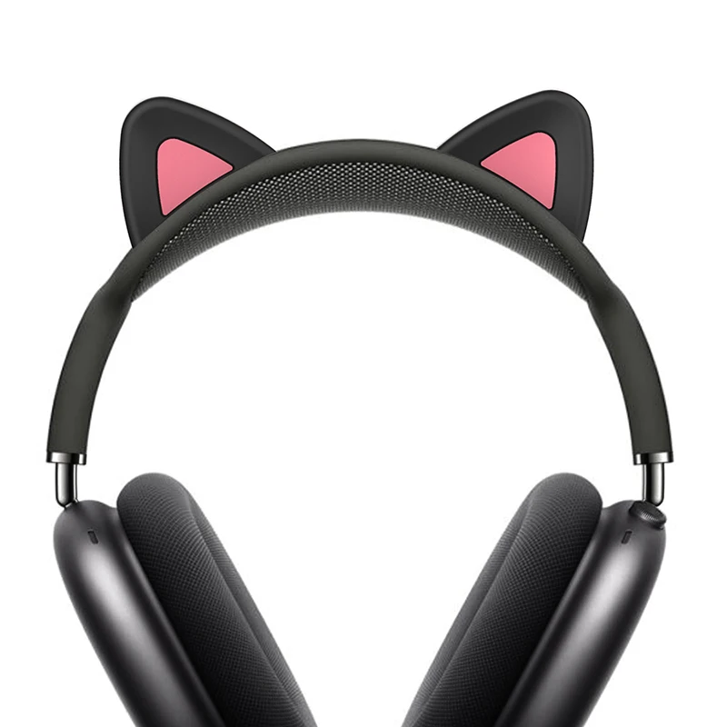 1pc Headband Cover Cute Cat Ears Design Soft Silicone Headphone Accessories Headband Protectors Compatible with For AirPods Max