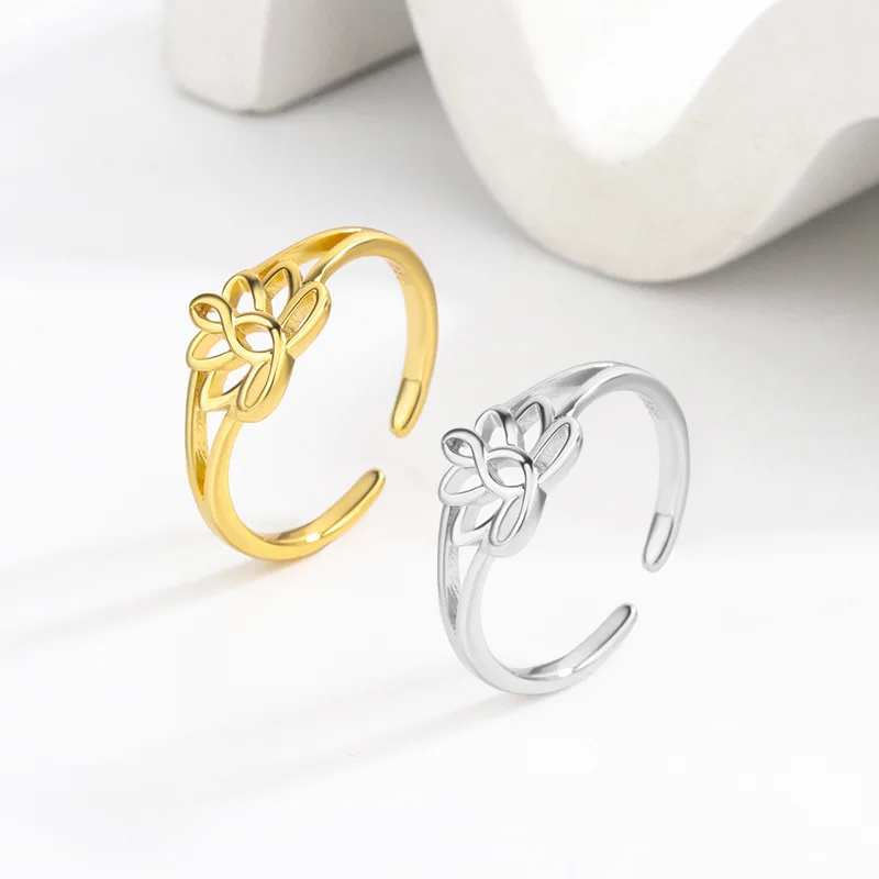 925 Sterling Hollow out Flower Open Rings For Couple Women Wedding Engagement Luxury Quality Jewelry Gifts Jewellery Argent 925