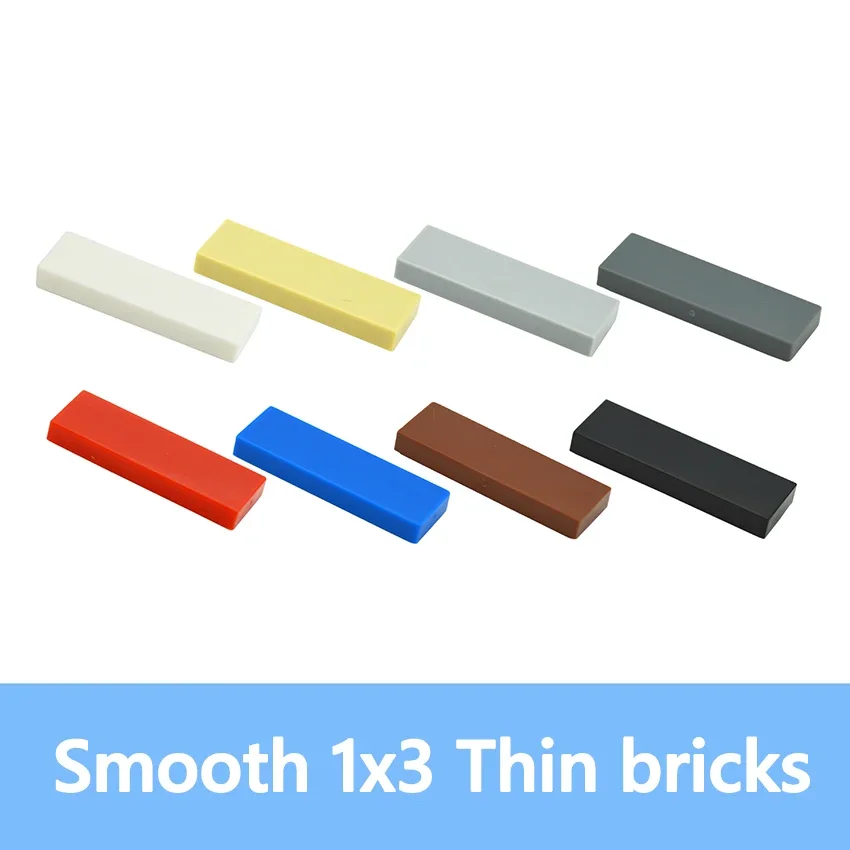 DIY Building Blocks 1*3 Size Compatible With 63864 Thin Smooth 1x3 Figures Bricks 100PCS Educational Creative Toys for Children