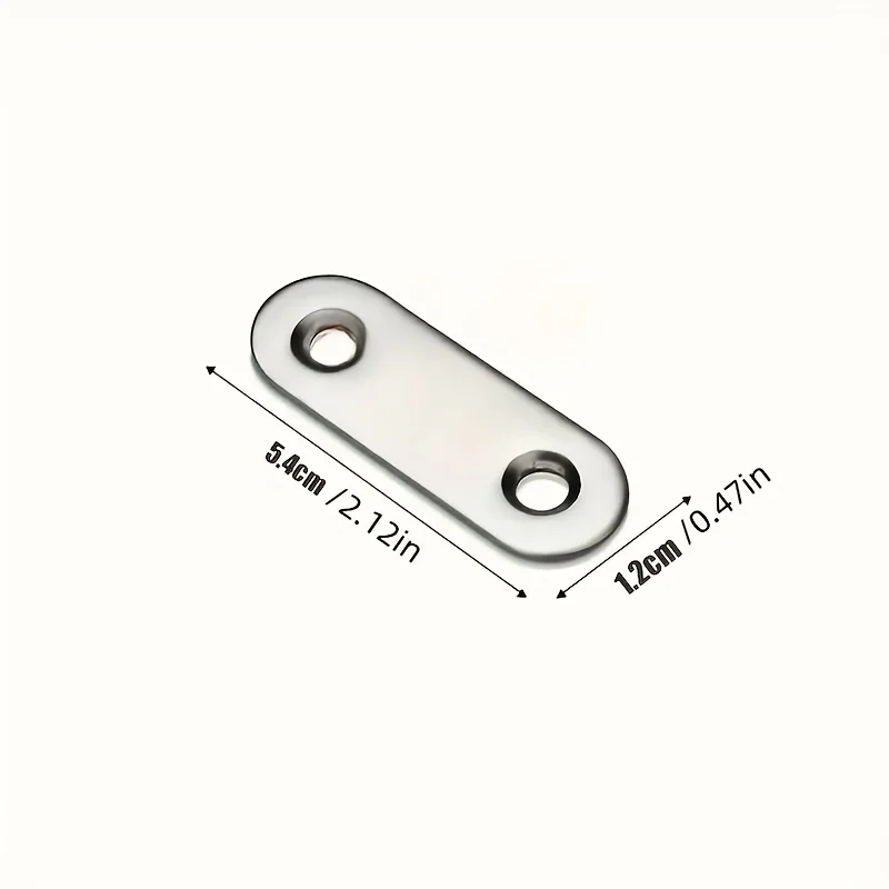 30pcs Stainless Steel Flat Mending Repair Plate Bracket Connector, Flat Straight Brace Fixing Repair Plated Joint Bracket