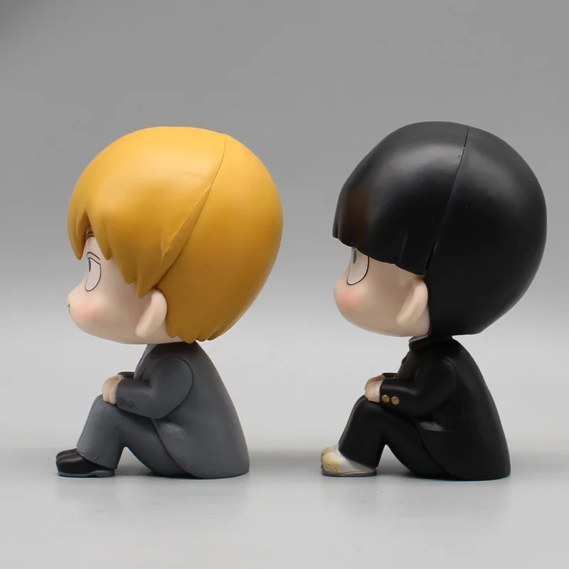 Mob Psycho 100 Anime Figures Gk Reigen Arataka Q Edition Kawaii Sitting Palm Series Model Doll Desktop Ornaments Collectible Toy