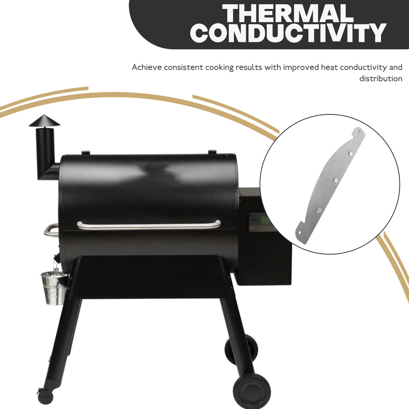 لوحة ناشرة حرارية من الفولاذ المقاوم للصدأ عاكسة للحرارة للطهي المتوافق مع شوايات Traeger #1