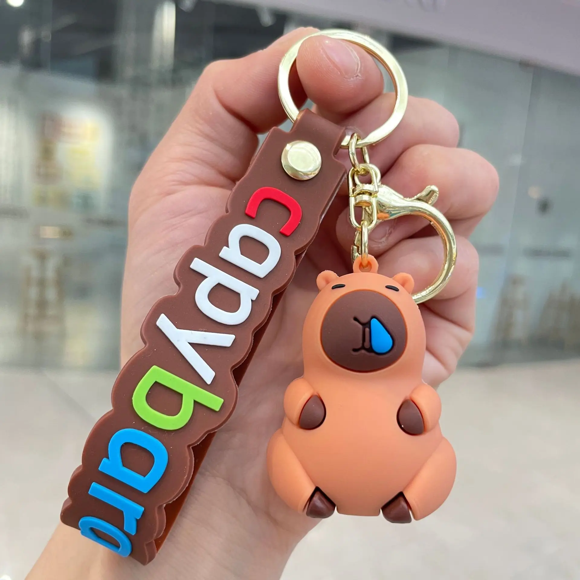 Capybara rongeur Capybara Pvc pendentif PVC Simulation Capybara Capybara Pvc porte-clés mignon avec tortue Capibara Anime porte-clés